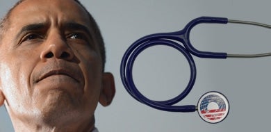 Obama stethoscope President Obama with blue stethoscope